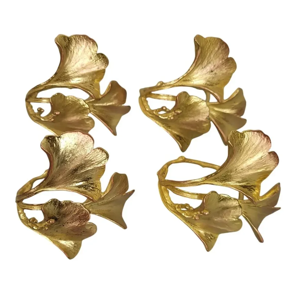 Michael Michaud Table Art Napkin Rings Set of 4 Bronze Pewter Vintage